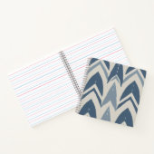 Carnet Bleu Poussiéreux Batik Côtière Parang Chevron Géom (Intérieur)
