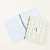 Carnet Bleu Poussiéreux Neutre Initial Rayure Rustique Ma (Intérieur)