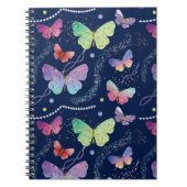 Carnet Bleu Purple Chic Papillons Motif (Devant)