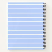 Carnet Bleu Rayures Modernes Monogramme Fleurs Initiales (Dos)