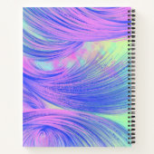 Carnet Bleu rose élégant Plumes Abstraites (Dos)