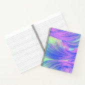 Carnet Bleu rose élégant Plumes Abstraites (Intérieur)