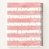 Carnet Bleu rose | Faux Gold Confetti Monogramme (Dos)