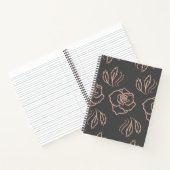 Carnet Bleu Rose Line Art / Élégant Floral (Intérieur)