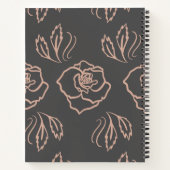 Carnet Bleu Rose Line Art / Élégant Floral (Dos)