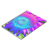 Carnet Bleu rose rétro tournesol funky photo (Côté gauche)