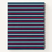Carnet Bleu Rouge Blanc Bleu Stripe Nautique (Dos)