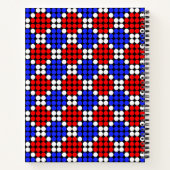 Carnet Bleu Rouge Blanc Moderne Diamants Pointillés sur F (Dos)