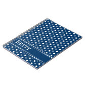 Carnet Bleu Royal à pois (Côté gauche)