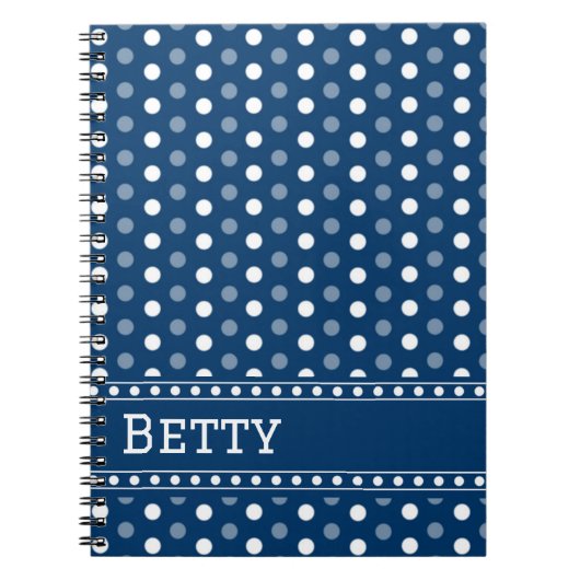 Carnet Bleu Royal à pois (Devant)