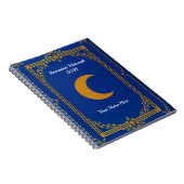 Carnet Bleu Royal Ramadan Filigrane Doré (Côté Droit)