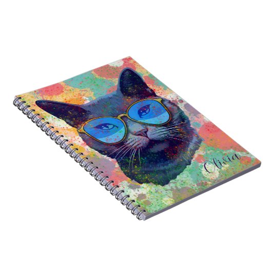 Carnet bleu russe dynamique aux tons azur (Côté Droit)