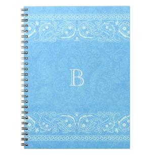 Carnet Bleu rustique paisley campagne occidental simple c