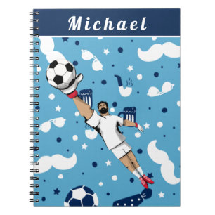 Carnet Bleu Soccer Goalie Goalkeeper Nom de l'enfant