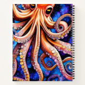 Carnet Bleu Starry Night Whimsical Octopus | Nom personna (Dos)