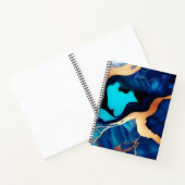 Carnet Bleu tendance en or faux marbre (Intérieur)