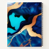 Carnet Bleu tendance en or faux marbre (Dos)