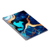 Carnet Bleu tendance en or faux marbre (Côté Droit)