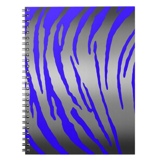 Carnet Bleu Tigre Argent (Devant)