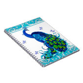 Carnet Bleu tourbillon Bordure et conception de paon (Côté Droit)