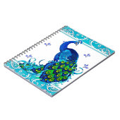 Carnet Bleu tourbillon Bordure et conception de paon (Côté gauche)