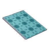 Carnet bleu turquoise, cool, abstraction fleur tendance (Côté Droit)