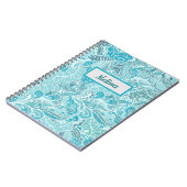 Carnet Bleu turquoise et Paisley (Côté gauche)