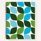 Carnet Bleu, vert, cool, tendance, nature moderne abstrai (Devant)