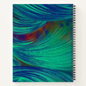 Carnet Bleu Vert élégant Plumes Abstraites (Dos)