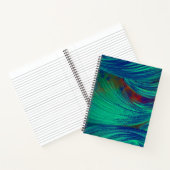 Carnet Bleu Vert élégant Plumes Abstraites (Intérieur)