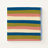 Carnet Bleu, vert olive, rose et crème (Dos)