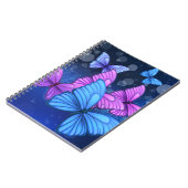 Carnet Bleu vif et papillon rose (Côté gauche)