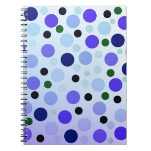 Carnet Bleu Violet Et Vert Pois,