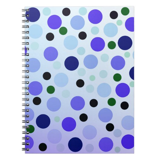 Carnet Bleu Violet Et Vert Pois, (Devant)