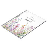 Carnet bleu violet fleur sauvage (Côté gauche)