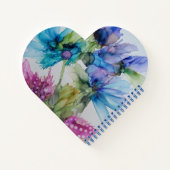 Carnet Bleu violet rose vert rose Art Floral (Dos)
