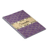 Carnet Bling Diamant à huile violet et or (Côté Droit)