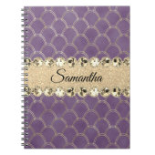 Carnet Bling Diamant à huile violet et or (Devant)