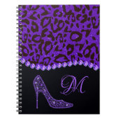Carnet Bling Sparkle Diamond Parties scintillant Leopard  (Devant)