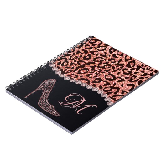 Carnet Bling Sparkle Diamond Parties scintillant Leopard  (Côté gauche)