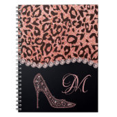 Carnet Bling Sparkle Diamond Parties scintillant Leopard  (Devant)