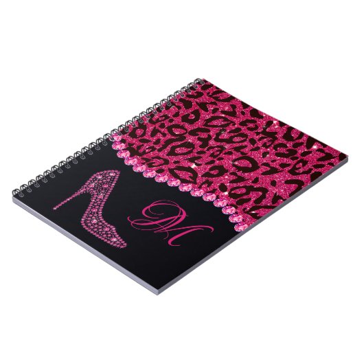 Carnet Bling Sparkle Diamond Parties scintillant léopard  (Côté gauche)