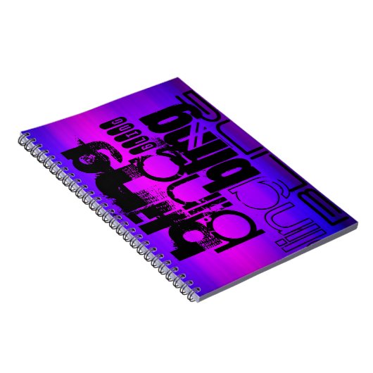 Carnet Bling; Violet vibrant bleu et Magenta (Côté Droit)