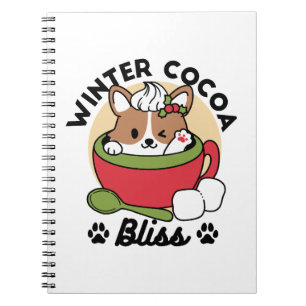 Carnet Bliss de cacao d'hiver - Chien mignon en mode Mug