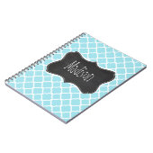 Carnet Blizzard Blue Quatrefoil ; Vintage Chalkboard look (Côté gauche)