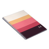 Carnet Bloc de couleur moderne Monogramme rose crème (Côté Droit)
