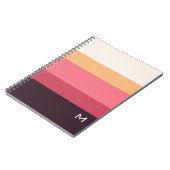 Carnet Bloc de couleur moderne Monogramme rose crème (Côté gauche)