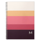 Carnet Bloc de couleur moderne Monogramme rose crème (Devant)