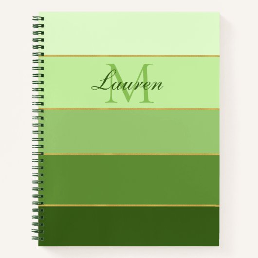 Carnet Bloc de couleur Ombre vert personnalisé (Devant)