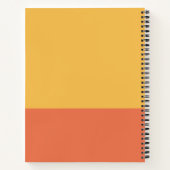 Carnet Bloc de couleur orange jaune Nom personnalisé mode (Dos)